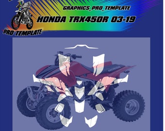 Plantilla vectorial de la Honda TRX450R 03-19 a escala 1:1