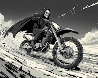 Grim Reaper riding motocross instant digital download High Resolution JPEG-ONLY!