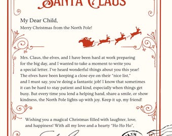 Querido Papá Noel, lista de deseos navideños, descarga instantánea, archivos PNG, diversión festiva