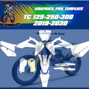Husqvarna TC 125-250  2019-2020 vector template at a 1:1 scale