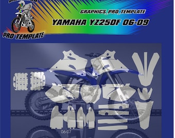 Yamaha YZ250F 06-09 vector template at a 1:1 scale
