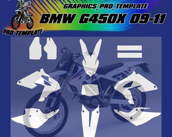 BMW G450X 09-11 vector template at a 1:1 scale