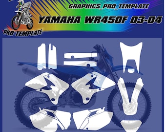 Yamaha wr450f 03-04 vector template at a 1:1 scale