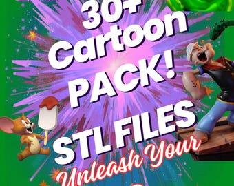 3D Print, Cartoon Pack STL Files 30+ Files