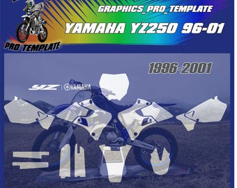 Yamaha yz250 1996-2001 vector template at a 1:1 scale