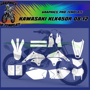 Kawasaki KLX450R 08-12 vector template at a 1:1 scale