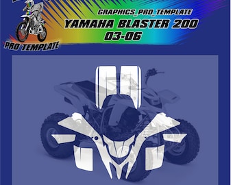 Plantilla vectorial de Yamaha Blaster 200 03-06 a escala 1:1