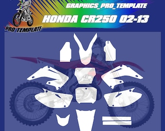 Plantilla vectorial de la Honda CR250 a escala 1:1