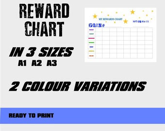 Tabla de recompensas para niños: Registro de rutina imprimible (A1, A2, A3) (Descarga digital)