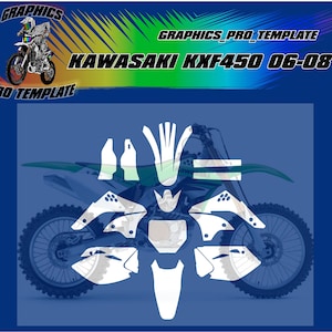 Kawasaki KX450f 06-08 vector template at a 1:1 scale