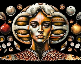 African style Wall art. Instant Download 4 PNG files only!