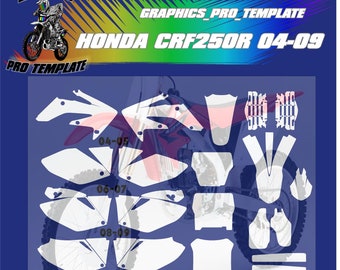 Plantilla vectorial de la Honda CRF250R 04-09 a escala 1:1