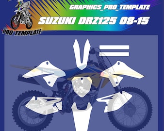 Plantilla vectorial de Suzuki DRZ125 08-15 a escala 1:1