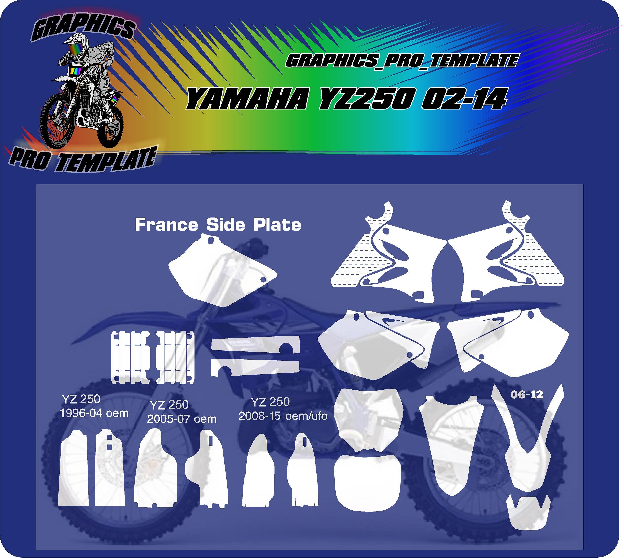 Yamaha Yz250 02-14 Vector Template at a 1:1 Scale - Etsy
