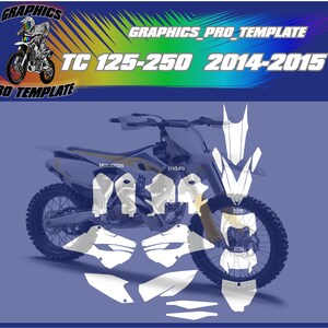 Husqvarna TC 125-250  2014-2015 vector template at a 1:1 scale