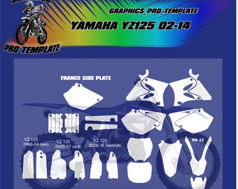 Yamaha yz125 02-14 vector template at a 1:1 scale