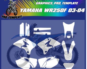 Yamaha wr250f 03-04 vector template at a 1:1 scale