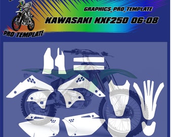 Plantilla vectorial de la Kawasaki KXF250 06-08 a escala 1:1