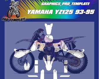 Yamaha yz125 1993-1995 vector template at a 1:1 scale