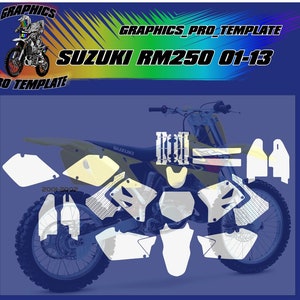 Suzuki RM250 01-13 vector template at a 1:1 scale