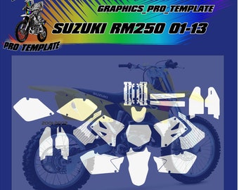 Suzuki RM250 01-13 vector template at a 1:1 scale