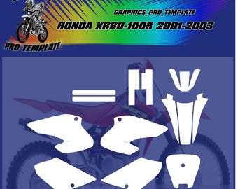 Honda XR80-100 01-03 vector template at a 1:1 scale