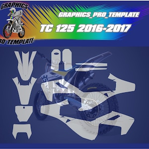 Husqvarna TC 125  2016-2017 vector template at a 1:1 scale