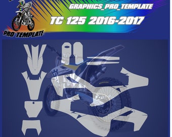 Plantilla vectorial de la Husqvarna TC 125 2016-2017 a escala 1:1