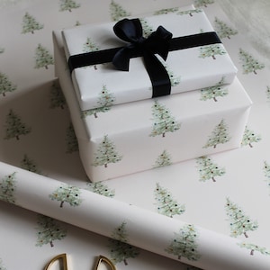 Painted Christmas Tree Wrapping Paper Hand Painted Gift Wrap Christmas Wrap Next Day Delivery image 1