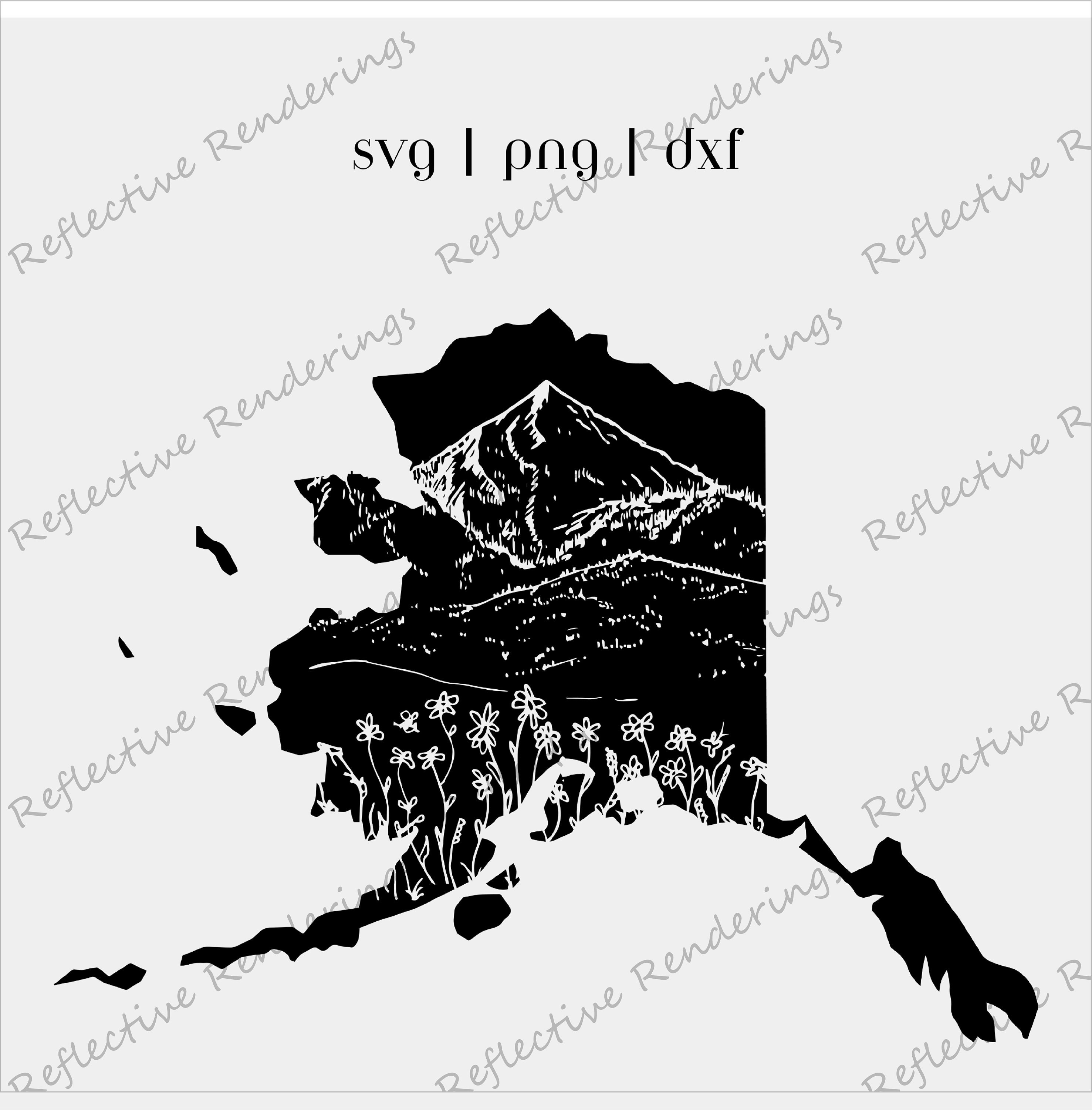 Alaska State Landscape SVG Alaska Nature SVG Unique Alaska State Map ...