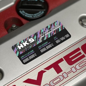 Adesivo per auto JDM - Adesivo in vinile con promemoria di servizio HKS, adesivo per finestrini/vano motore, accessori JDM
