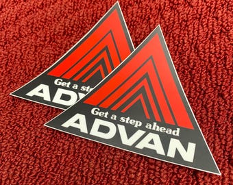 x2 ADVAN "get a step ahead" Triangle Decal Sticker Car JDM Honda K20A F22