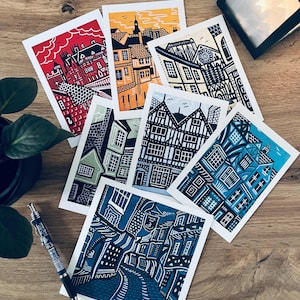 YORK Set mit 7 Kunstpostkarten