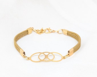Sloweco Milano gold-plated eco-friendly vegetable bracelet, original women's bracelet, elegant, ethical, fair trade, Brazil