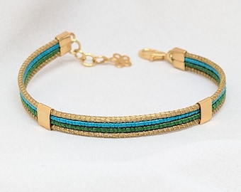 Sloweco Vinicunca Gold Vegetable Eco-Friendly Bracelet, Original Women's Gift, Elegant Sustainable Bio Bracelet, Fair Trade Brazil