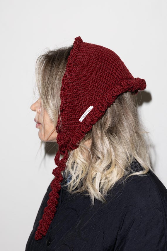 帽子 ca4la KNIT HOOD BABUSHKA Knitted Headscarf | Knitted Bandana | Babushka Bandana | Knitted
