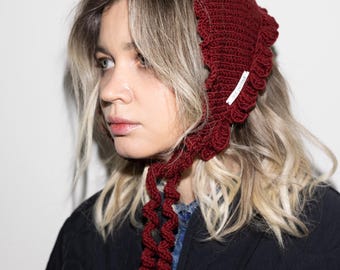 Knitted Headscarf | Knitted Bandana | Babushka Bandana | Knitted