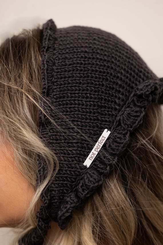 Knitted Headscarf | Knitted Bandana | Babushka Bandana | Knitted
