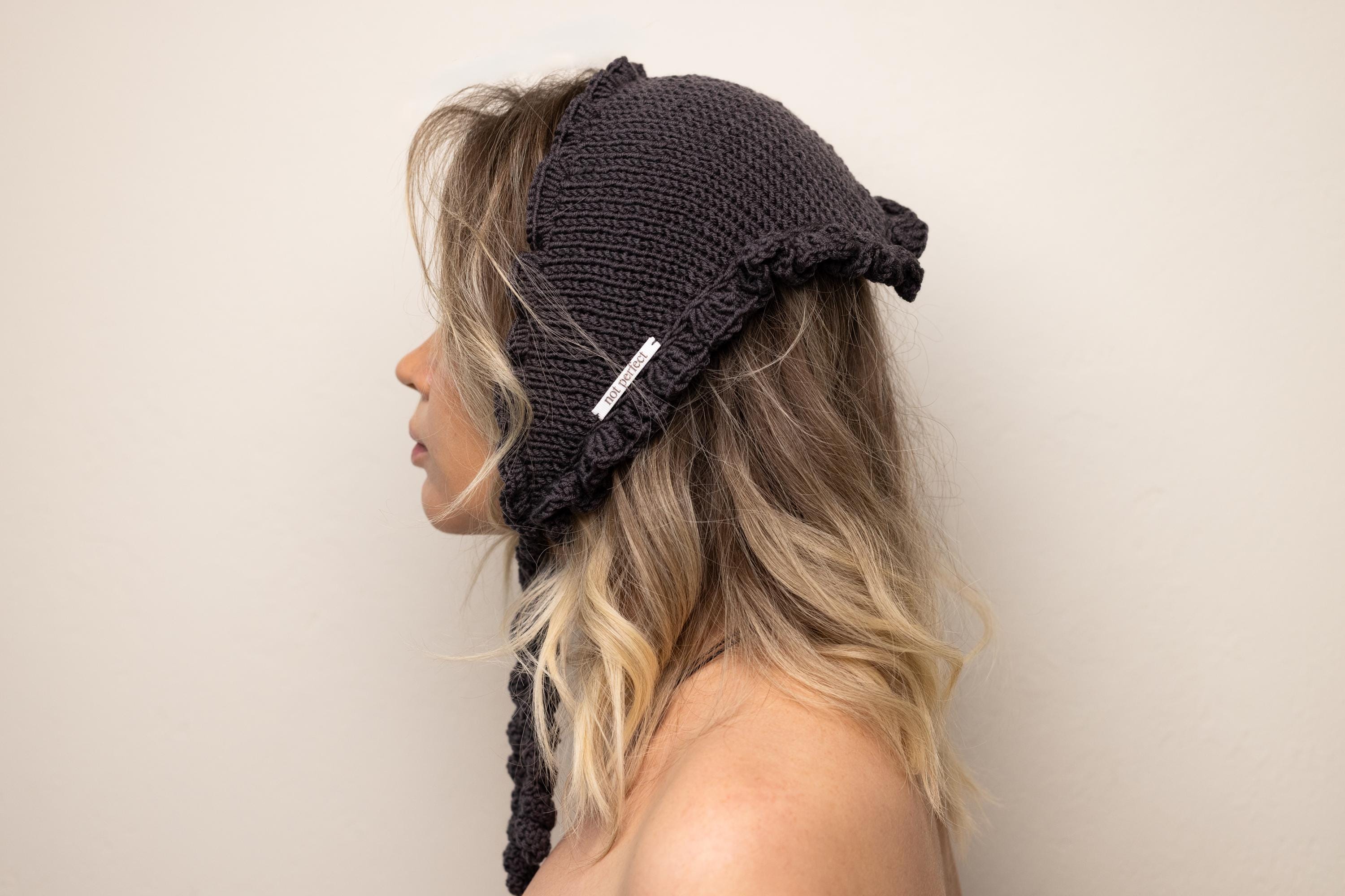 Knitted Headscarf | Knitted Bandana | Babushka Bandana | Knitted
