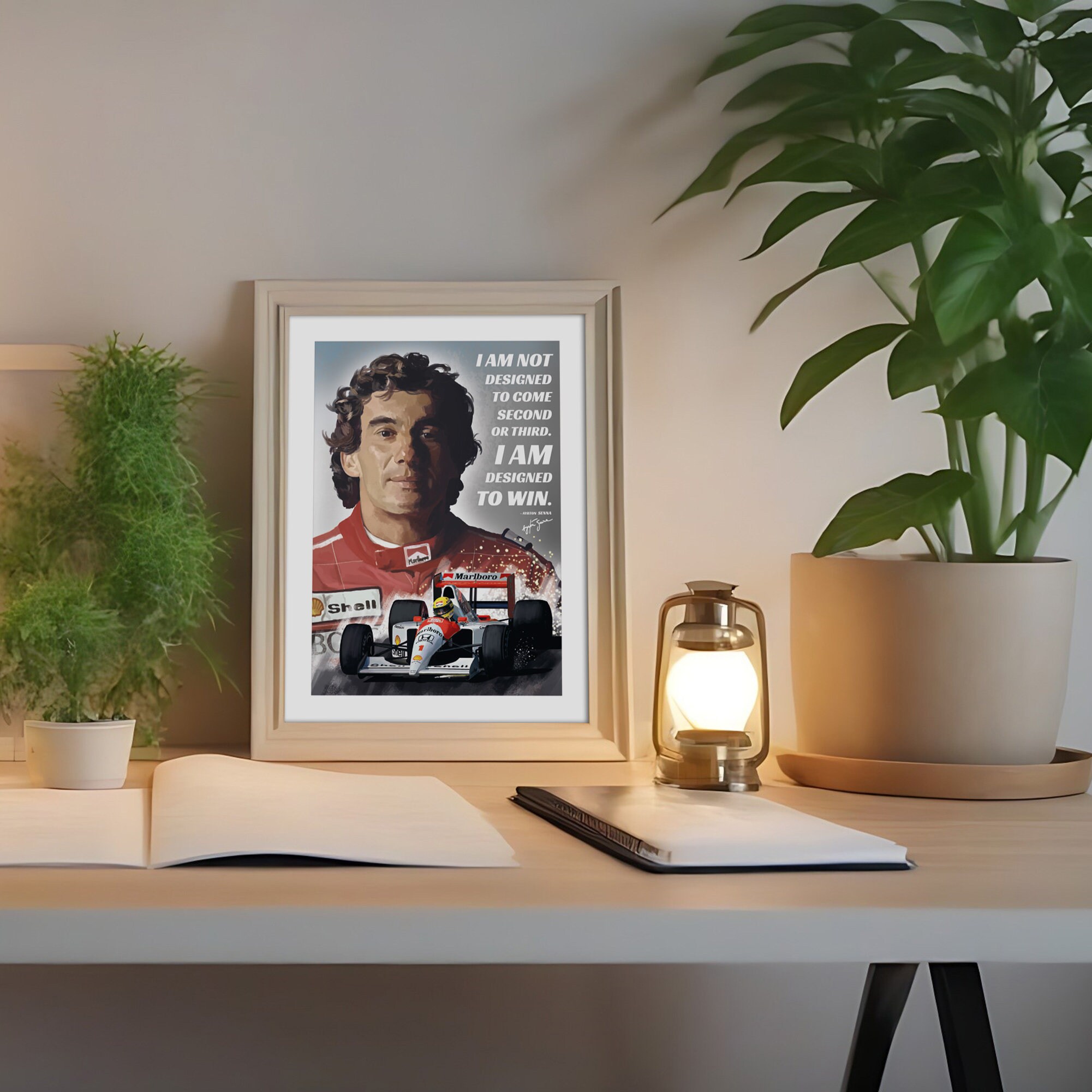 Ayrton Senna, Designed to Win, Quote Print, Wall Art, Motivation