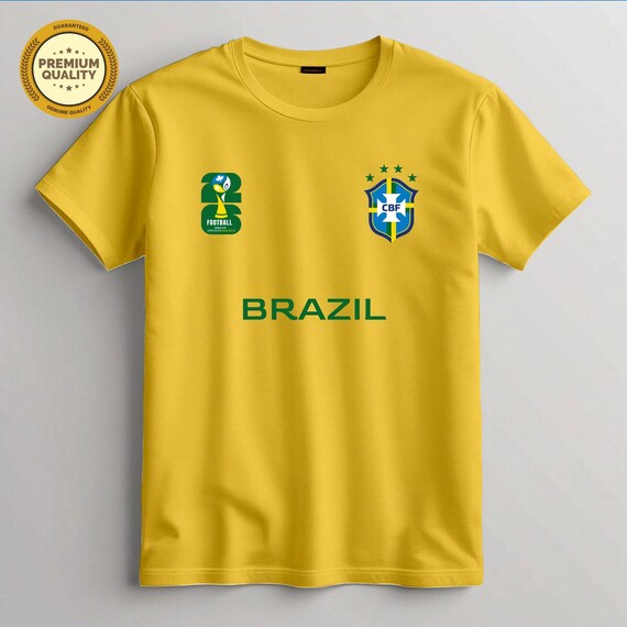 Brazil Football Team T-Shirt, 2026 World Cup Fan Tee, Green Yellow Blue Shirt, Retro Brazil Tee, Brazil Pride Shirt, Flag Ball Soccer Tee