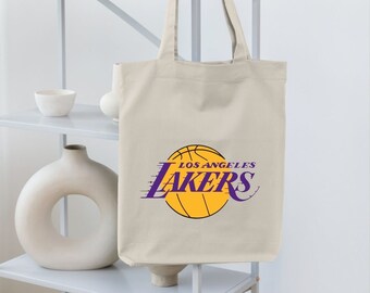 lakers bag, LA cotton tote bag, shoulder bags, los angeles lakers, women tote ecobag, tote bag gift, tote bag original, gift for her