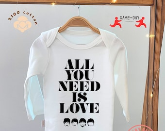 Baby The Beatles Onesie, All You Need Is Love Bodybuild Gift Tee, Country Music Tee Baby Gift Clothing Shop, Gift for Her Mom Baby