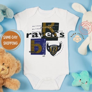 Unique Baltimore Ravens Onesie, Ravens Fan Sport Bodysuit, Retro Onesie For Baby, Newborn Sport Bodybuild, Baby Unique Shower Gift for Baby zdjęcie 6