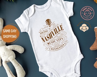 Nashville Tennessee Baby Bodysuit, Country Music, Nashville Tee for Baby, Bodybuild Shower Gift, Mothers Day Gift, Music Announcement Gift