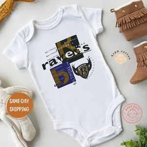 Unique Baltimore Ravens Onesie, Ravens Fan Sport Bodysuit, Retro Onesie For Baby, Newborn Sport Bodybuild, Baby Unique Shower Gift for Baby zdjęcie 2