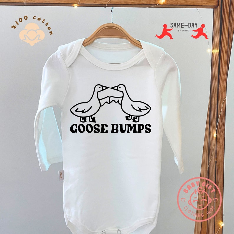 Goose Bumps Baby Onesie, Cute Bodybuild for Baby, Goose, Baby Funny
