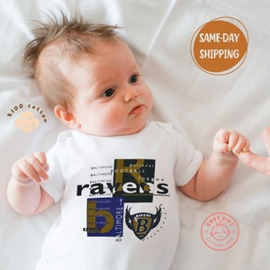 Unique Baltimore Ravens Onesie, Ravens Fan Sport Bodysuit, Retro Onesie For Baby, Newborn Sport Bodybuild, Baby Unique Shower Gift for Baby zdjęcie 5
