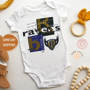 Unique Baltimore Ravens Onesie, Ravens Fan Sport Bodysuit, Retro Onesie For Baby, Newborn Sport Bodybuild, Baby Unique Shower Gift for Baby zdjęcie 3