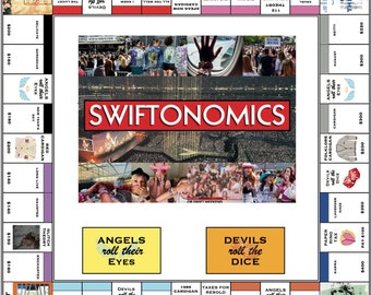 Swiftonomics-geïnspireerd monopolyspel | Swiftie goedgekeurd | Bekijk de Eras Tour en speel | Swiftie-spellenavond | Downloaden | Aangepast monopolie